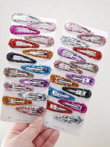 30 Stücke/Set bunte glitzernde Wassertropfen Design Haarspangen für Baby Mädchen, süße Prinzessin Haaraccessoires geeignet für den täglichen Gebrauch