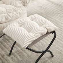 Lazy Chair with Ottoman, Modern Lounge Accent Chair with Armrests and a Side Pocket, Leisure Upholstered Sofa Chair Reading Chair with Footrest for Small Space, Corner Chair