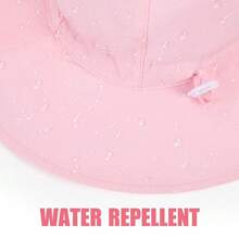 Binomata Sombrero de cubo de unicolor para niñas de 0 a 6 años, protección solar, ajustable, impermeable, ala ancha, sombrero de playa, protección UV UPF50+