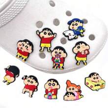 CRAYON SHINCHAN 10/21 Pcs Crayon Shin-Chan Shoe Charms, Cartoon Character Creative 3D Shoe Decoration, Cute Shoe Decorations, DIY Gift, Collectibles, Suitable For Hardcore Fans