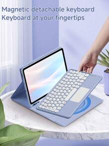 Touch Keyboard Case Set Is Compatible With IPad 7/8/9th 10.2 Inches, IPad 10th Generation, IPad (A16) 11 Inch 11th Generation 2025. Compatible With Samsung Galaxy Tab A8 10.5 Inch 2022, S7/S8 11 Inches, Detachable Keyboard With Touchpad, Multi-View Stand, Built-In Pen Slot In The Protective Case, And The Keyboard Supports Split Use