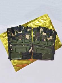 1 par de guantes para niños, guantes sin dedos a media para bicicleta, sin deslizamiento con gel, para bicicleta o motocicleta
