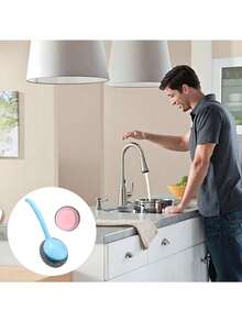 4pcs Stainless Steel Sponge With Handle Scouring Pad Kitchen Cleaning Brush Scrubber, Non-Stick Pan Household Kitchen Nano Steel Wire Can Be Disassembled And Washed Without Dropping Residue And Damaging The Pot Cleaning Ball