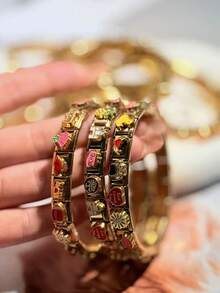 1 pieza Pulsera combinación modular de acero inoxidable dorado de color aleatorio - Kit de joyería DIY, resistente y de moda, unisex, elegante y vintage, apto para uso diario - Multicolor - Ver 3