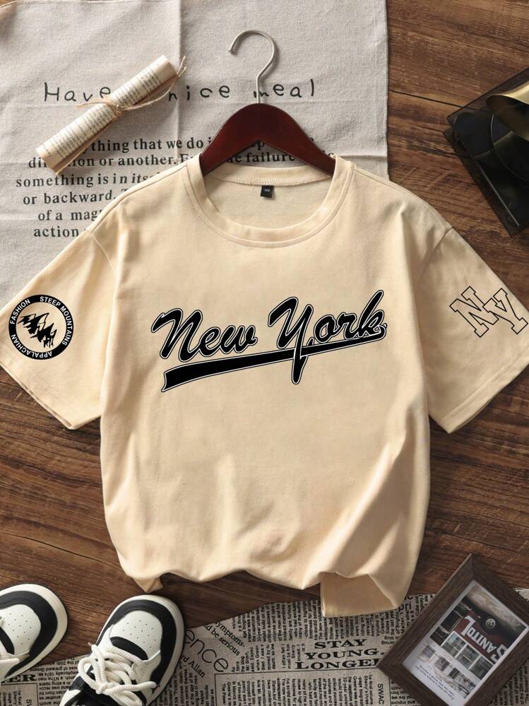 ملابس علوية تي شيرت مطبوع بأكمام قصيرة للأولاد الم...