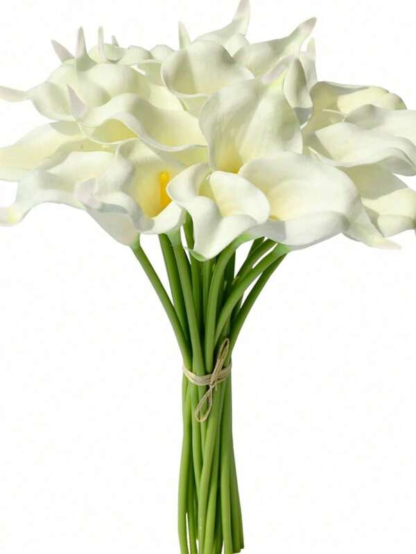 5/10/20/30*50 piezas Flores artificiales blancas, Lirio de Cala de Seda, Adecuadas para el Día de la Madre, Pascua, Decoración del Hogar, Cocina y Bodas - Bodas, Ramos de Novia, Boutonnière, Muñequeras, Arcos de Boda, Decoración de Fiestas, Envolver Regalos, Navidad, Halloween, Día de San Patricio, Acción de Gracias, Vuelta al Cole, Día de San Valentín, Día del Maestro, Graduación, Árbol del Dinero