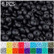 QYDCX Contas de lentilha de silicone faça você mesmo, 6/30/50/100/1800 peças, 12 mm, 30 cores, cordão faça você mesmo e contas acessórias