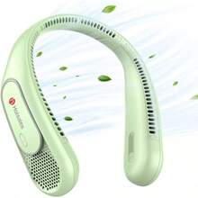 Neck Fan, Hands Bladeless Neck Fans Portable Rechargeable, 6000 MAh Battery Operated Wearable Personal Fan, Cooling Neck Fan, 3 Speeds, USB Fan Gifts Men, Women, Travel, Outdoor - Green - View 1