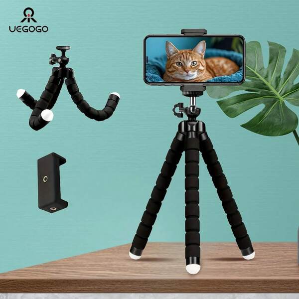 UEGOGO UEGOGO Portable & Flexible Phone Tripod Stand - 360° Rotation, Adjustable Mini Tripod For Smartphones & Remote Video Recording, Vlogging, No Battery Needed, Vlogging Tripod | Compact Tripod | Adjustable Tripod Legs, Tripod For Smartphone