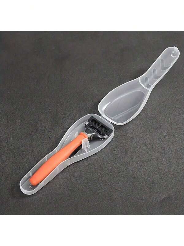 1pc Transparent Dustproof Convenient Portable Shaver Storage Box