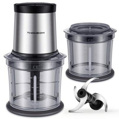 Food Processor 4 Cup, Electric Food Chopper, Meat Grinder With 2 Bowls, 2 Speed & 4 Blades For Vegetable, Meat, Nuts, Functions For Chopping, Dicing, Small But Powerful, Mixing And Puree.