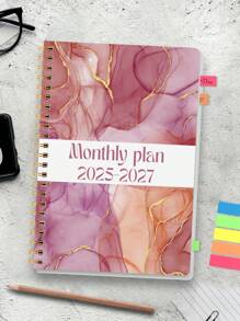 1 caderno de calendário semanal e mensal para mulheres e homens, caderno de ano letivo mensal 2025-2027 com anotações, material de escritório e escolar, presentes perfeitos para material escolar, volta às aulas