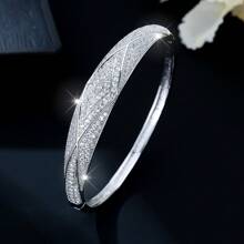 Nieuwe Starry Sky-serie enkelzijdige volledig ingelegde armband met kubieke zirkonia, niche gepersonaliseerde accessoires