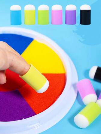 10 pezzi Spugnette per pittura con il dito, Set di spugnette per pittura, disegno e artigianato, ideali per pittura, inchiostro, gessetti, cartoline, tessuti, materiali per l'insegnamento, per la scuola e la cancelleria