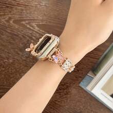 Apple Watch Band Women 1pc All-New Crystal Butterfly Rotating Stress Relief Elegant Style Apple Watch Case Compatible With Apple Watch Screen Protector To Prevent Screen Scratching - Multicolor - View 7
