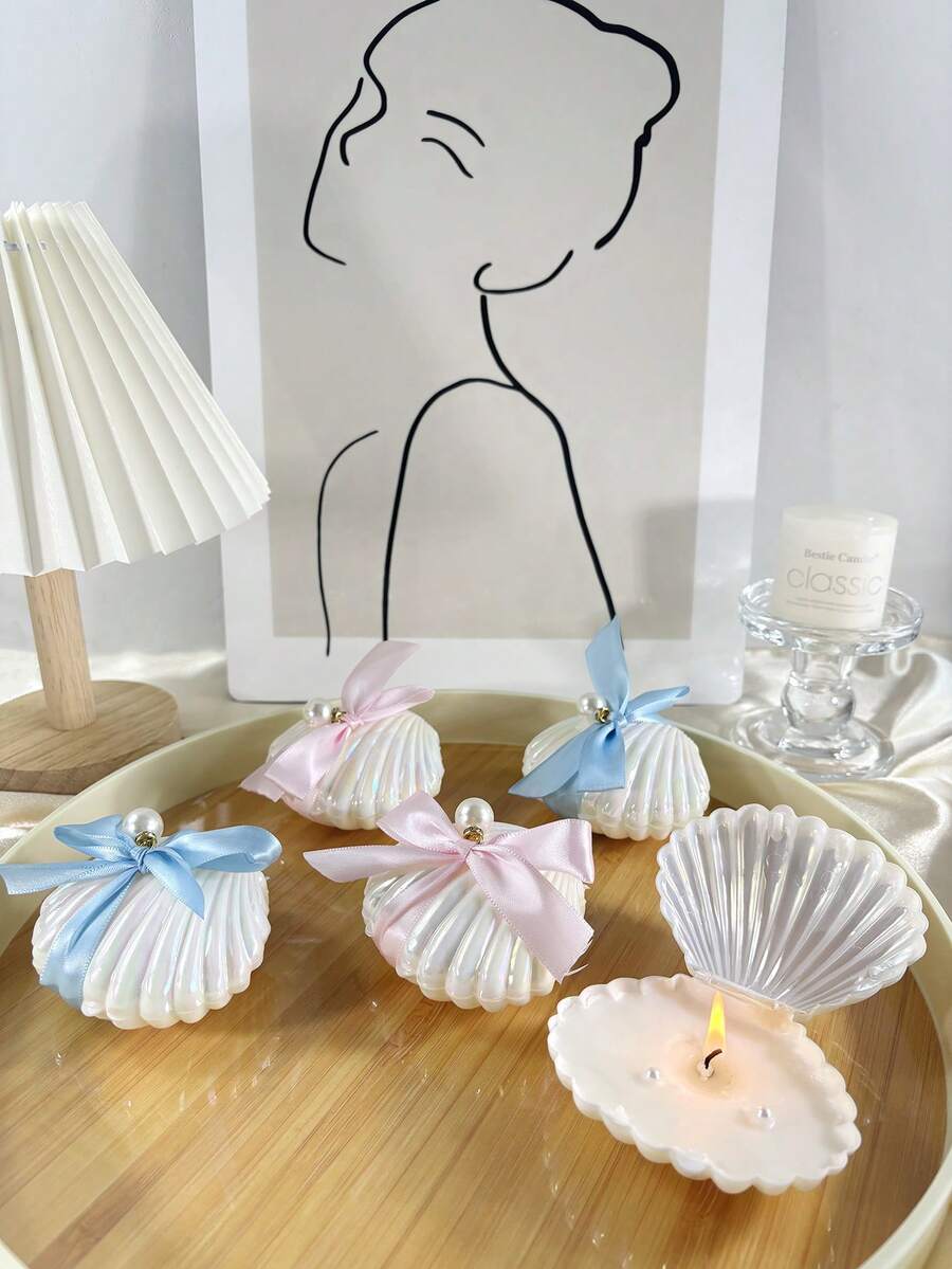 1/3/5件宾客婚礼礼物香薰贝壳蜡烛纪念品礼盒新娘送礼派对装饰家居装饰节日必备卧室装饰家居装饰婚礼装饰婚礼配饰伴娘礼盒 - 彩色 - 查看 1