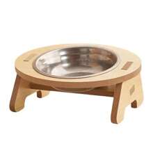 Wooden Elevated Dog Bowls With Stand Adjustable Raised Puppy Cat Food Water Bowls Holder Rabbit Feeder For Small Medium Pets