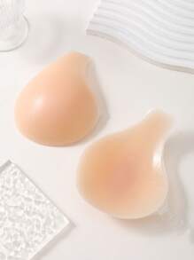 Almohadillas reutilizables de silicona invisibles para pezones con cucharilla con botón para sujetadores, vestidos sin tirantes, elevador de busto antideslizante para busto pequeño