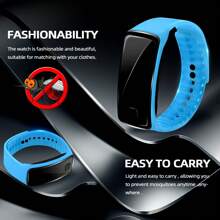 1 relógio repelente de mosquitos azul, pulseira esportiva para atividades ao ar livre, repelente físico de mosquitos, dispositivo repelente casual de mosquitos, pulseira antimosquitos feminina, para atividades ao ar livre, caminhadas, acampamentos, trilhas de verão, dispositivo repelente de mosquitos para passeios, relógio repelente de mosquitos masculino, tamanho ajustável, macio e confortável, presente para família e amigos, unissex