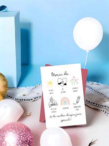 1pc Funny French Thank You Card With Envelope, Express Gratitude To Family, Teachers, Friends, Employees And Bosses For Work, School, Unusual Items, Interesting Thank You Card With Cartoon Decoration In Black Text - Multicolor - View 9