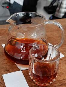 大容量玻璃咖啡壶，带刻度，滴滤式咖啡壶，玻璃壶身，适用于咖啡、饮料、茶 - 彩色 - 查看 3