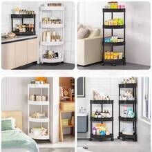 Estante Esquinero Triangular de 4 Niveles – Ahorra Espacio, Ideal para Baños, Cocinas y Sala, 80 cm de Alto x 18 cm de Lado, Plástico - Blanco - Ver 5