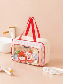 1pc Transparent Travel Makeup Bag, Dopamine Swim Bag With Dry & Wet Separation, Large Capacity Toiletry Bag, Waterproof Gym Bag, PVC & PU Leather - Multicolor - View 14