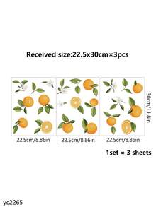 1pc, Fresh Fruit Wall Sticker, Lemon, Removable Waterproof Vinyl Sticker, Suitable For Restaurant Kitchen Living Room Background Wall Decoration, Home Decoration - Yellow - View 9