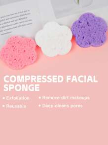 إسفنجة مضغوطة بشكل زهرة، إسفنجة تنظيف وجه لطيفة مصنوعة من ألياف لب الخشب، للتنظيف الوجهي والتدليك وتقشير المسام وأقنعة الوجه وإزالة المكياج والمكياج والرخيصة وديكور الغرفة والمكياج والسفر والنوم والإكسسوارات والمكياج والمبلل والمكياج والكبسولة والإسفنجة