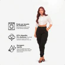 Women's High Waisted Cargo Jogger Pants Premium Twill Side Pocket, Women's High Waisted Cargo Jogger Jeans With Lycra, Women's High Waisted Butt Lifting Cargo Jeans - 黑色 - 查看 2