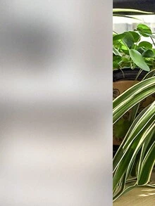 1卷磨砂隐私窗膜 - 静电吸附可移除玻璃膜 - 防紫外线，适用于办公室、会议室、浴室、客厅 - 17.5 x 118 英寸 - 無色 - 查看 15