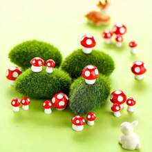 15pcs Red Cute Mini Mushroom Statues, Garden Mushroom Decor, Potted Craft, Outdoor Holiday Decor, Featherless, Self-Standing, No Power Needed, Suitable For Garden, Glass Container Landscape, Cottage Decor, 3D Modeling Handicrafts | Vivid Mushroom Shape | Polished Treatment, Mushroom Ornaments