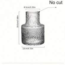 Cirelle 1 套复古纹理玻璃花瓶、家居装饰玻璃花瓶、婚礼装饰、餐桌中心装饰透明花瓶、复古家居装饰花瓶、宽口花束容器、桌面装饰、水培植物容器 - 彩色 - 查看 8