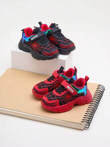 1 双儿童蜘蛛带防滑运动鞋，软底户外可爱百搭跑鞋，适合所有季节