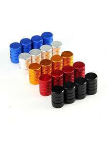 4 件金属轮胎气门嘴盖，金属外部装饰配件