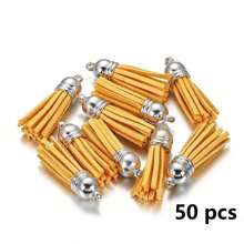 20/50 piezas Colgantes con borlas dorados y plateados, broches, accesorios para pendientes, llaveros, colgantes, borlas para manualidades y joyería DIY