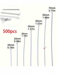 500 件/100 件 20-70 毫米不锈钢平头针 T 形针/9 字形针 - 不褪色、可弯曲、DIY 珠宝制作配件，适用于手工手链、项链、耳环工艺 - 彩色 - 查看 18