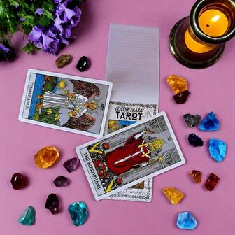 经典大尺寸韦特塔罗牌，附说明书，标准 4.72x2.76 英寸，78 张卡片，初学者洞察与指导套装，鲜艳的色彩耐用卡片纸，非常适合初学者和理想的礼物，户外塔罗牌游戏