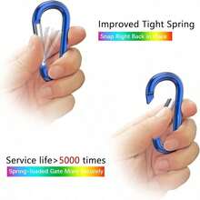 Sprookber 3 Aluminum Carabiner D Ring, Caribeener Clips, Spring Snap Hook Keychain Clip, Set Of 10 - Multicolor - View 3