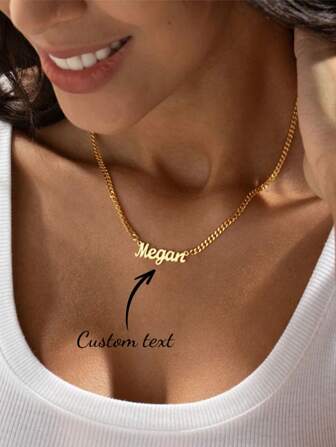 Custom Gothic Style Name Necklace, 1PC, Her Birthday Gift, Christmas Gift, Perfect For Mom, Dad