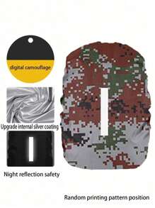 1 pieza Cubierta de lluvia reflectante para mochila de senderismo al aire libre, (30L-50L) Cubierta impermeable para mochila y equipaje con tira reflectante