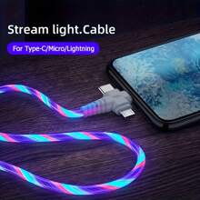 3-In-1 6A High Speed Charging Cable, Data Cable With USB To Micro USB + Type-C + Lightning Connectors, Compatible With IPhone/ Compatible With IPhone, Android, Camera, MP3 Universal Adapter, Charger