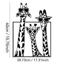 Arte de parede de metal com girafa – 1 peça de decoração divertida para casa com três girafas – Escultura de parede de metal inspirada na natureza, fácil de pendurar, ótimo presente para amantes de animais - Preto - Ver 8