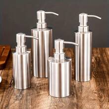 1pc Stainless Steel Refillable Soap Dispenser Pump Bottle For Lotions, Hand Wash, Shampoo, Conditioner, Skincare Products, Bathroom Shower, No Battery Required, Wall Mounted, Mercury-Free, Kitchen & Bathroom AccessoryBathroom Accessories Bathroom Organizer Back To School