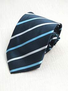 1 件手工制作的红蓝条纹领带，适合日常搭配衬衫男士领带 - 車厘子手打領帶 - 查看 8