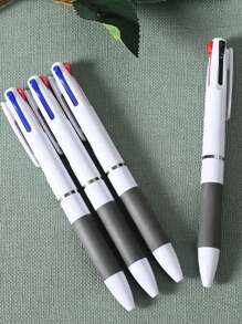 Set Of 6/12/18pcs Creative Tri-Color One-Piece Ballpoint Pens, Simple & Stylish Pressing Multi-Color Ballpoint Pens Back To School
