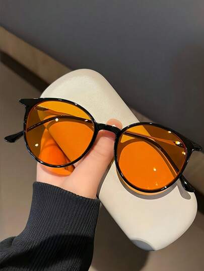 Nuovi occhiali da vista retrò classici con montatura rotonda e grande, occhiali unisex minimalisti di alta qualità in stile punk, adatti per uso quotidiano casual, feste, stile di strada, passerella