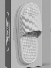 男女通用EVA拖鞋 - 软底室内/室外凉鞋，适合居家、浴室、海滩等场合，时尚休闲风格，流行设计，多种颜色可选，可爱拖鞋【新款高端】，轻便不累脚，四季皆宜 - 灰色 - 查看 16