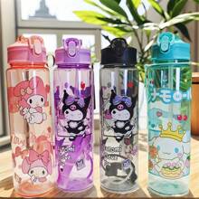 Sanrio (Authorized) Sanrio Hello Kitty Kuromi Melody Jade Guigou 800ml/27 Oz Cartoon Transparent Sports Water Bottle, Leak Proof, Portable, Drop Proof, Comes With Pop Up Lid, Suitable For Exercise, Slow Running, Gifts For Her, Birthday Gifts, Graduation Season, Summer Travel Accessories, Etc