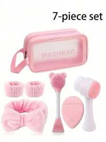 Conjunto de Limpeza Facial com 8 Peças, Conjunto de Cuidados com a Pele Regular Antes de Dormir, Conjunto de Escova para Máscara Facial de Limpeza Profunda e Spa de Beleza, Faixa de Cabeça Macia, Escova Esfoliante, Escova Facial de Silicone Detalhada, Ferramenta Portátil de Cuidados com a Pele com Bolsa de Lavagem, Alça de Pulso para Lavagem Facial, Alça de Pulso para Remoção de Maquiagem, Manga de Limpeza de Gotejamento de Maquiagem e Cuidados com a Pele Conjunto de Cuidados com o Rosto com 7/3/1 Peças, Faixa de Cabeça para Cuidados com a Pele, Beleza, Produtos de Cuidados com a Pele, Spa, Autocuidado, Ferramentas de Cuidados com a Pele, Cuidados com o Rosto, Suprimentos de Esteticista, Pele, Lavagem Facial, Facial